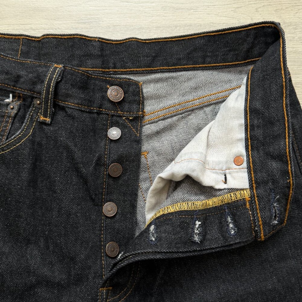 Levis‎ 501 Original Shrink To Fit Button Fly Jeans Rigid Black Jeans Mens 32x32 - Picture 4 of 10